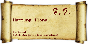 Hartung Ilona névjegykártya